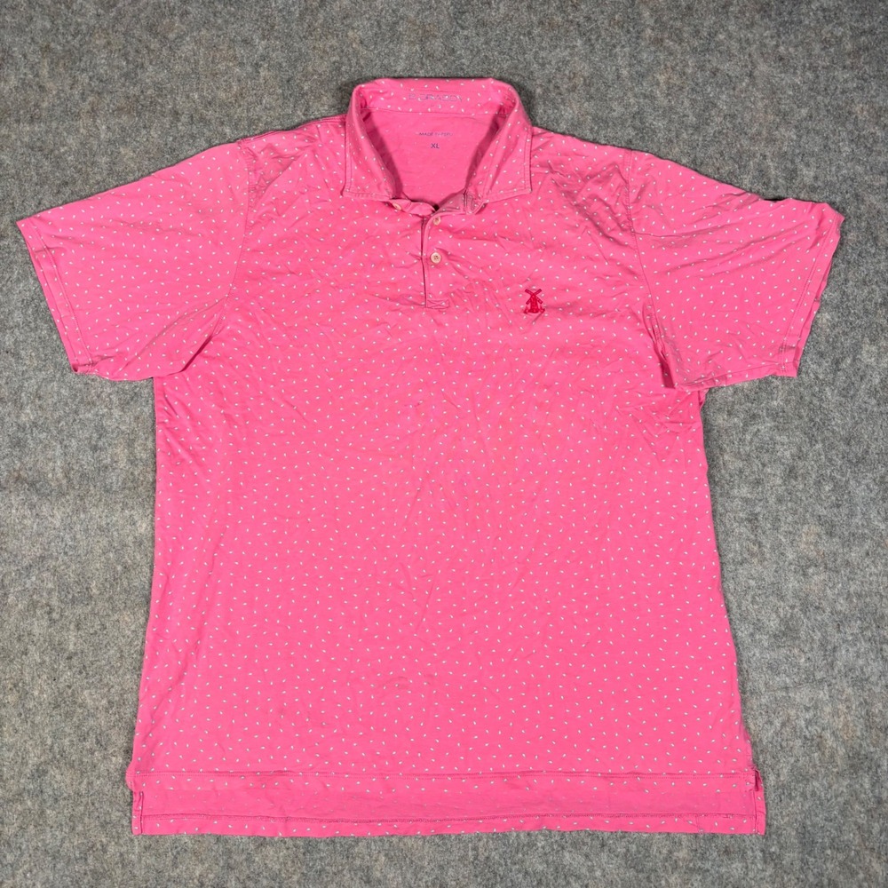B. Draddy Polo Shirt Mens XL Pink 100%‎ Pima Cotton Short Sleeve Windmill Logo